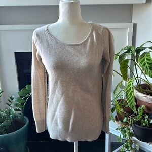 Club Monaco 2 tone cashmere sweater grey and cream size medium